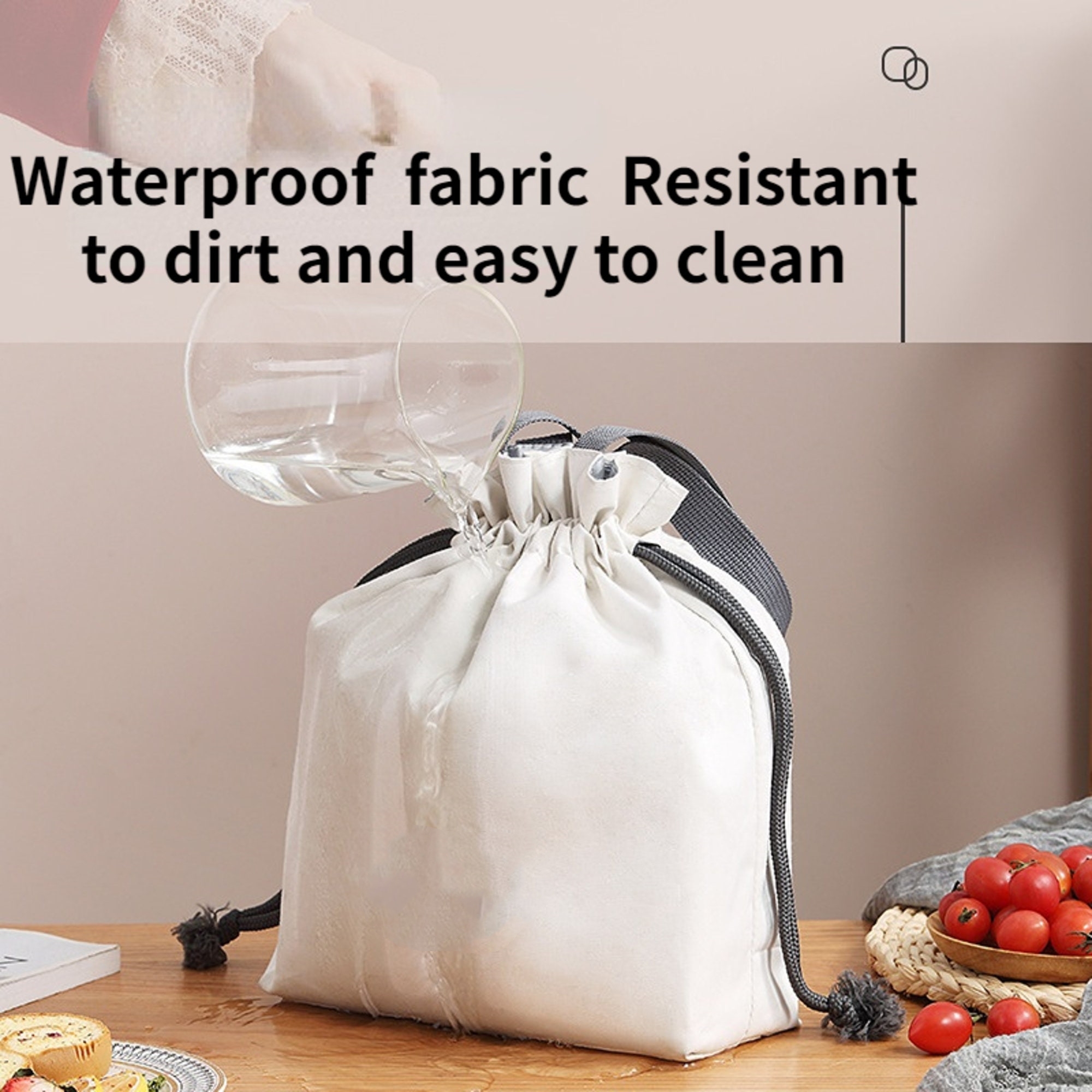 Drawstring Thermal Insulated Lunch Bag Waterproof Lunch Bag Adult Women Lunch Bag for Lunch Breakfast