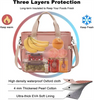 Tote Insulated Bag Thermal Delivery Leak Proof Lunch Bags For Women Insulated With Front And Back Side Pockets