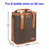 Custom Recycled Rpet Wine Cooler Bags Insulated 6 Bottle Wine Cooler Tote Bag Travel Padded Wine Carrying Cooler Tote Bag