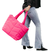 Factory Customization Cotton Filling Puffy Quilted Bag Puffer Tote Bag
