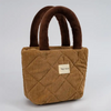 Promotional Small Puffer Tote Bag for Women Corduroy Quilted Puffy Bag