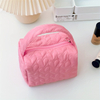 Travel Makeup Bag Portable Cosmetic Bag With Handle Quilted Large Capacity Zipper Cosmetic Bag For Girls Women