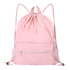 Custom Logo Printed Large Polyester Bag Draw String Bag Nylon Sports Drawstring Backpack for School