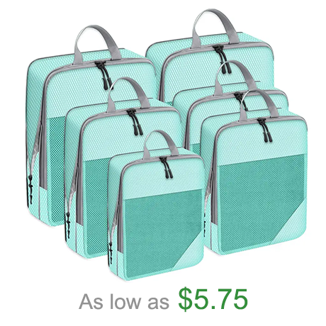 Custom Water-resistant Wholesale 6 Piece Luggage Travel Storage Bag Organizer Packing Cube Set
