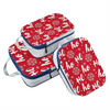 White Snow On Red 3 Set Packing Cubes Travel Packing Organizers Oxford Cloth Toiletry Storage Bag