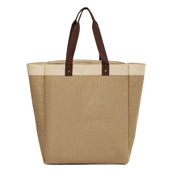 Customized Natural Burlap Jute Bags Reusable Grocery Shopping Tote Bag