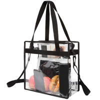Clear Bags Stadium Approved Clear Tote Bag with Zipper Closure Crossbody Messenger Shoulder Bag with Adjustable Strap