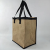 Custom Logo Jute Linen Insulated Cooler Grocery Thermo Bag Thick Insulation Food Delivery Bag Cooler Bag Food