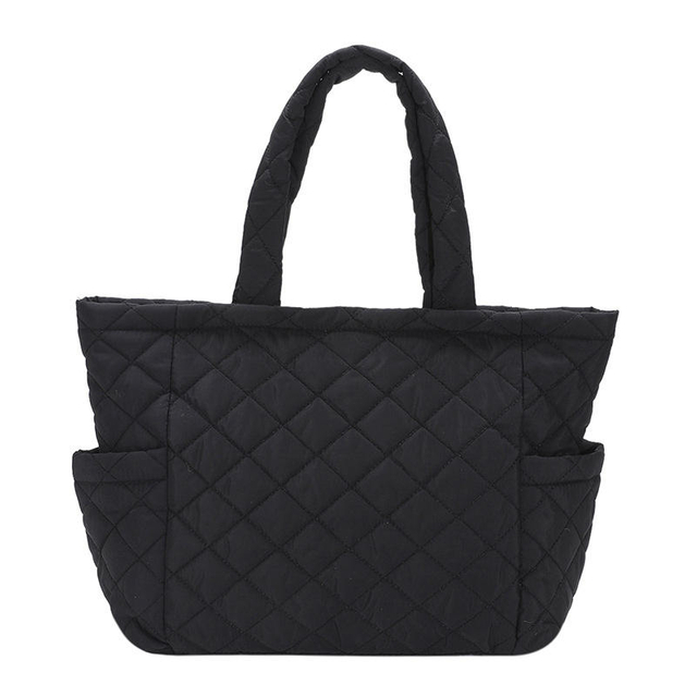 Nylon Quilting Tote Bag Padded Down Large Winter Custom Women Black Travel Quilted Puffer Bag