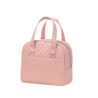Portable Quilted Lunch Bag Functional Bento Bag Women's Casual Handbag For Picnic School
