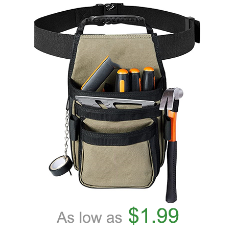 Durable Canvas Tool Pouch Belt Pocket Tools Bag With Adjustable Belt Heavy Duty Organizer Tool Belt Waist Work Pouch