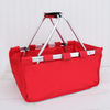 Large Collapsible Market Basket Aluminum Frame Polyester Fabric Fold Reusable Space-Saving Shopping Tote Basket for Beach Picnic