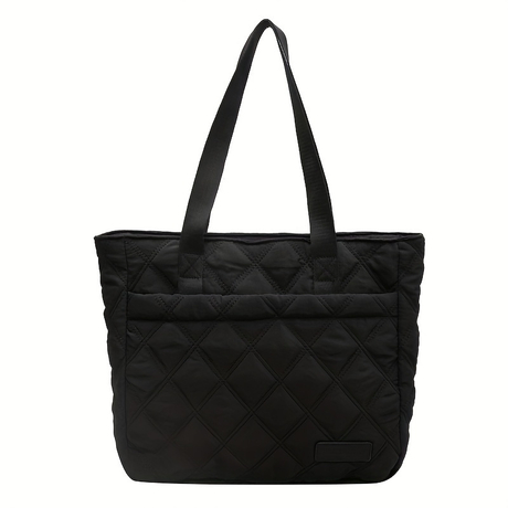 Puffer Quilted Tote Bag For Women Embroidery Shoulder Bag Fashion