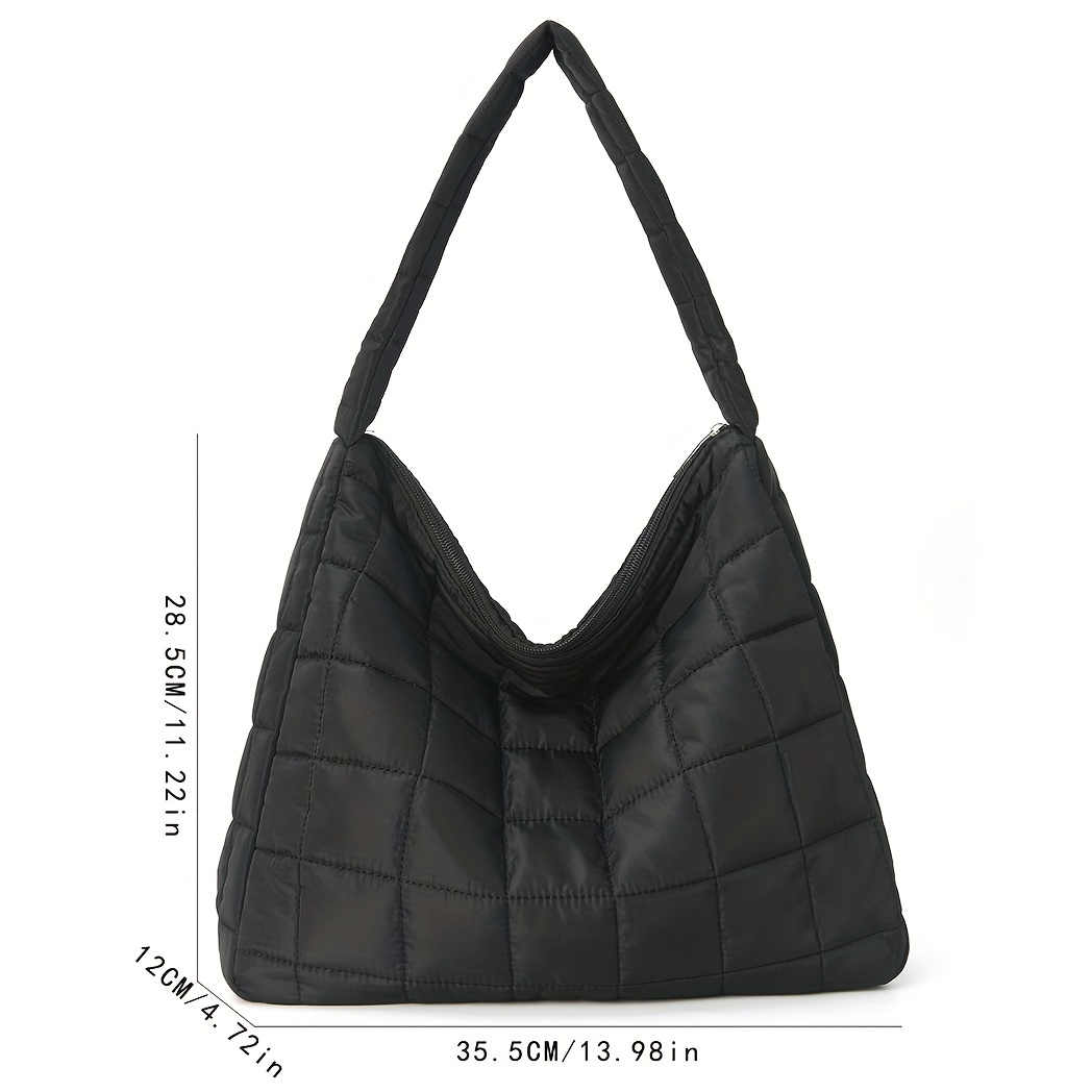 Solid Color Quilted Hobo Bag Product Details