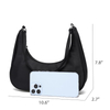 Small Nylon Shoulder Bags for Women Elegant Feminine Mini Handbags with Zipper Closure