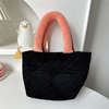 Puffer Tote Bag Women Aesthetic Corduroy Bags Purse for Women Mini Travel Bags Handbags