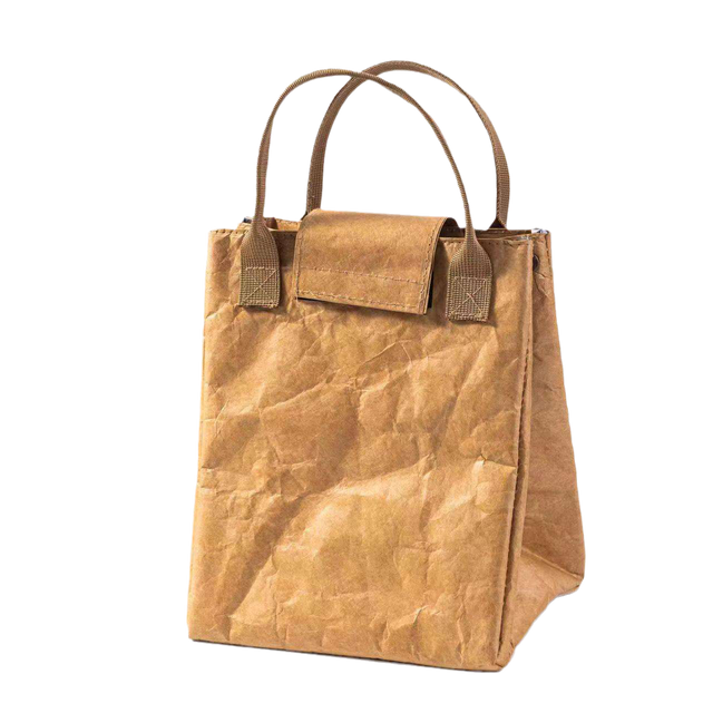 Tear-proof Waterproof Aluminum Foil Insulation Light Brown Paper Dupont Paper Insulation Handbag Waterproof Lunch Cooler Bag