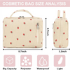 Quilted Cosmetic Bag Large Capacity Women Wide-open Make Up Bag Travel Cosmetic Toiletry Bag