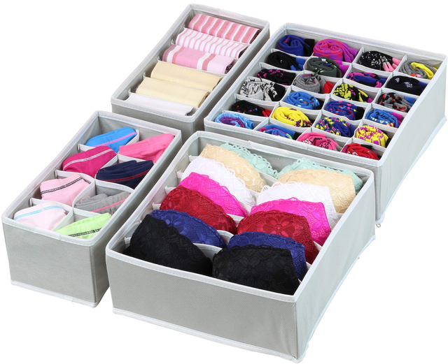 Closet Underwear Organizer Drawer Divider 4 Set