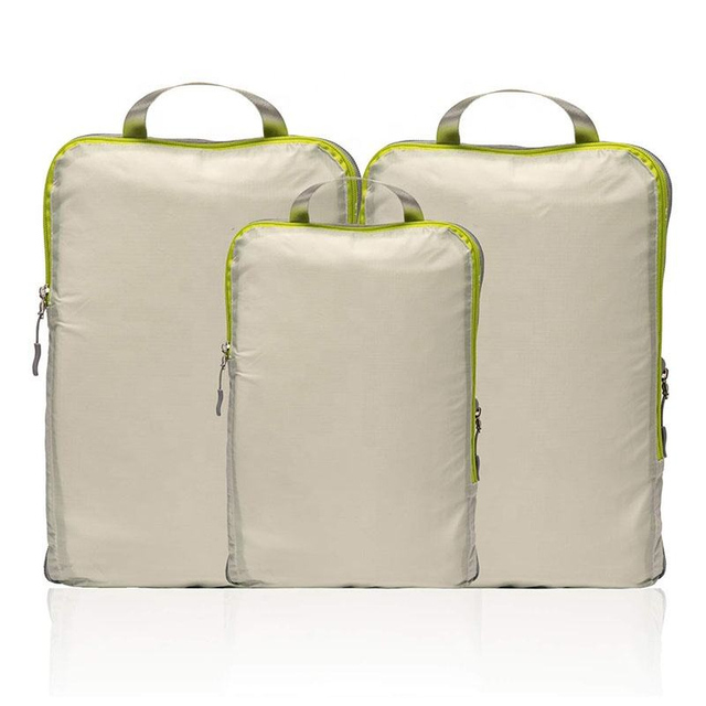 3pcs Waterproof Travel Luggage Organizer Packing Storage Bag Reusable Compressed High Quality Large Packing Cubes