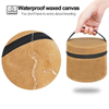 Round Canvas Makeup Bag Waterproof Waxed Canvas Makeup Cosmetic Bag Portable Pouch Bags Cosmetic