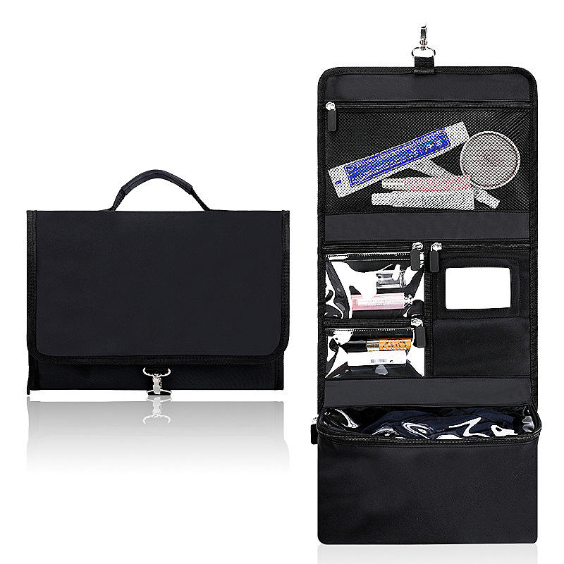 Wholesale toiletry bag hanging hook waterproof makeup brush bag large capacity travel cosmetic accessories