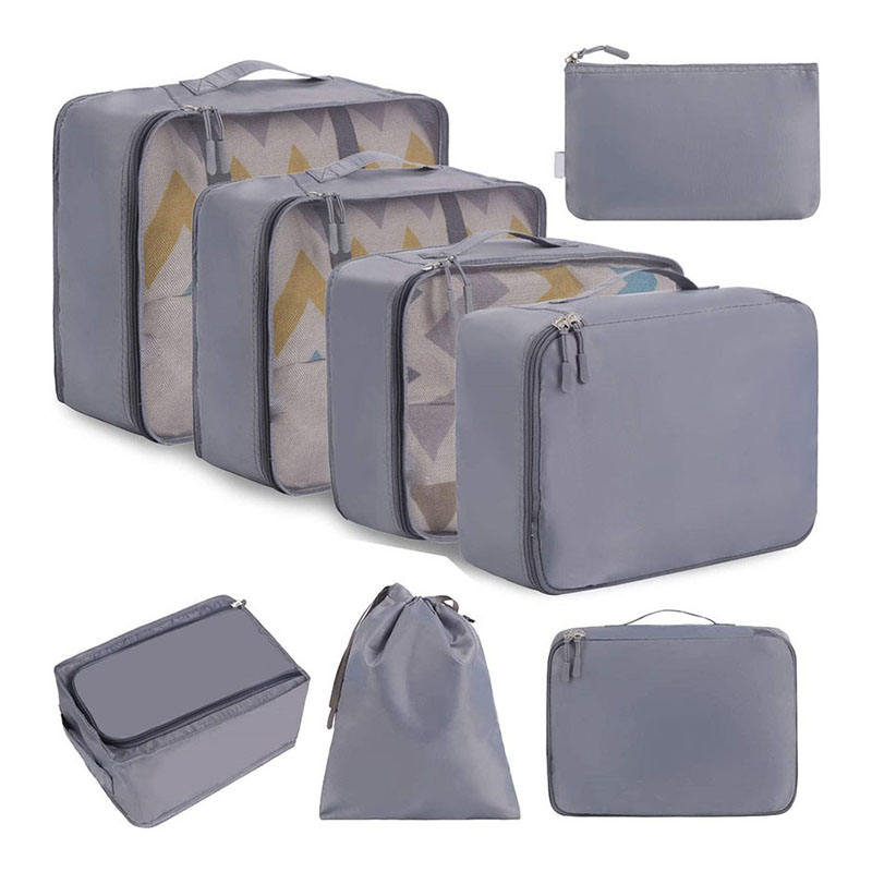 Portable 8 Set Packing Cubes Luggage Travel Organizer Storage Packing Cubes for Travel with Shoe Bag And Toiletry Bag