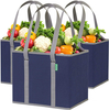 Amazon's new hot sales portable large capacity Oxford cloth three-piece folding eco-friendly shopping tote bag