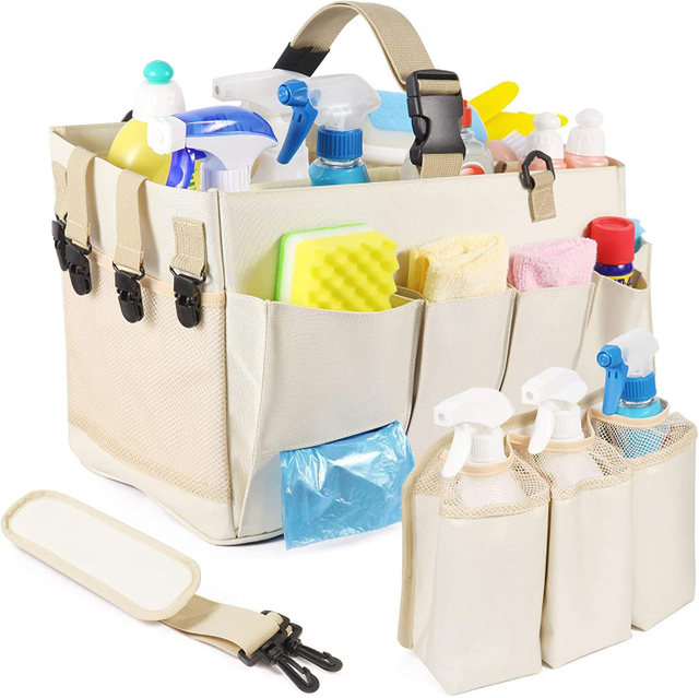 600D Wearable Hotel Hand-held Cleaning And Finishing Bag Wearable Folding Cleaning Kit Clean Tool Storage Bag