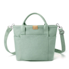 China Manufacturer High Quality Green Canvas Handbags Custom Logo Shoulder Strap Zipper Pocket Tote Bag