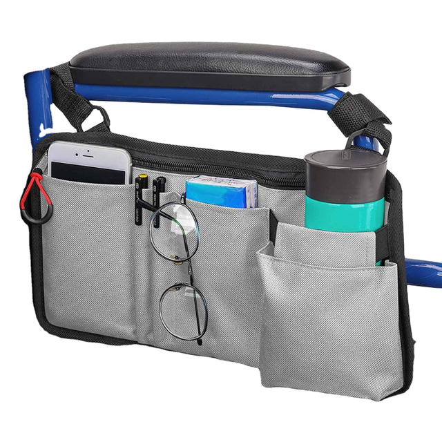 Adjustable Oxford Walker Wheelchair Pouch Storage Bag With Cup Holder For For Elderly Seniors
