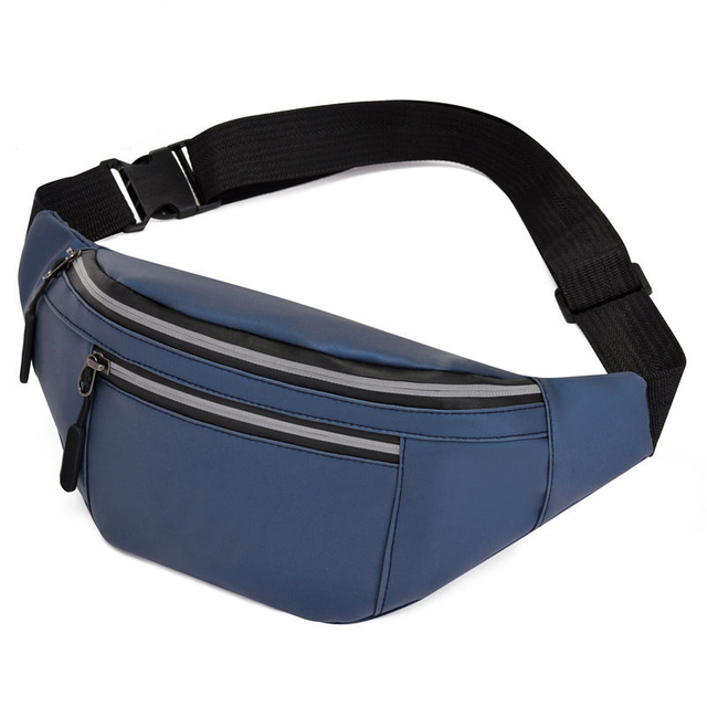 Custom Logo Fanny Pack for Men Waterproof Leather Waist Bag Pack Lightweight Bum Bag for Travel Sports Hiking