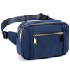 Custom Logo Crossbody Fanny Pack with Multi Pockets Waterproof Waist Bag for Travelling Hiking Navy