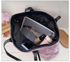 Lightweight cloth nylon quilted puffy handbag shoulder puffer weekend bag gym bag puffer tote duffle bag