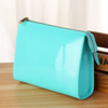 Shiny Simple Wholesale High Quality Waterproof Easy Access Portable Pu Leather Cosmetic Toiletry Makeup Pouch Bag Eco