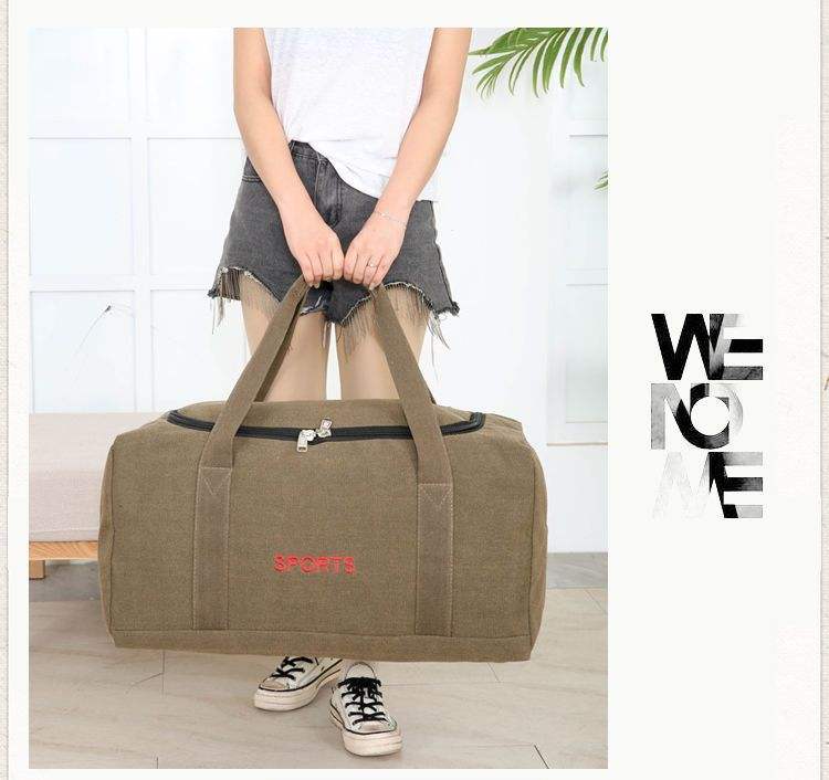 Durable Custom Logo Customizable Waterproof Wholesale Weekender Men Canvas Cotton Duffle Bags Gym Duffel Bag for Travelling