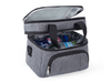 Unisex Adult Black Portable Office Food Prep Soft Lunch Bag Freezer Pack Two Compartments Insulated Cooler Bag with Handles