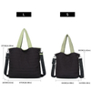 Lightweight Black Polyester Nylon Quilted Woman Mom Bags Quilting Shopping Handbag Puffer Tote Bag with Shoulder Strap