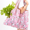 waterproof reusable fabric shopping bags with pouch durable and lightweight groceries bags