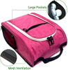 Custom logo golf shoe bag zippered golf shoe carrier bag with mesh ventilation and side pockets for golf balls