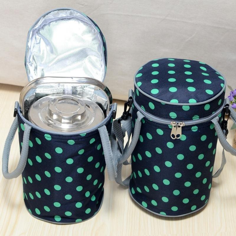 wellpromotion round lunch cooler bag Oxford cloth thick cooler bag insulated fashion aluminum foil with hand carry cooler bags factory
