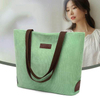 Wholesale reusable eco friendly bags corduroy tote bag women canvas fashion carry shoulder bags custom logo