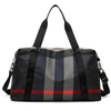 Smell Proof Duffel Checkered Overnight Weekender Bags for Women Nylon Sport Gym Duffle Weekender Bag with Luggage Slip