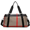 Smell Proof Duffel Checkered Overnight Weekender Bags for Women Nylon Sport Gym Duffle Weekender Bag with Luggage Slip