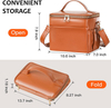 Fashion Personalized Logo Women Adult Insulated Lunch Bag Soft Waterproof PU Leather Lunch Cooler Bag
