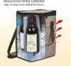 Insulated Travel Picnic 6 Wine Bottle Carrying Cooler Tote Bag with Handle and Adjustable Shoulder Strap