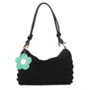 Mobile Phone Shoulder Crossbody Sling Zipper Tote Bag Women Girl Lady Tote Hand Bags with Flower Decorations Charms