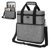 Gray Large Capacity 6 Bottle Aluminum Foil Cooler Zipper Bag Insulated Wine Bags Handbags Thermal Organizer