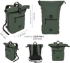 Expandable Roll Top Rucksack Waterproof Trendy Backpack Roll Top With Laptop Pocket