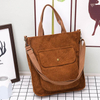 Customized Women's Shoulder Bags for Women Designer Handbags Open Oversize Clutch Purse Corduroy Tote Bag